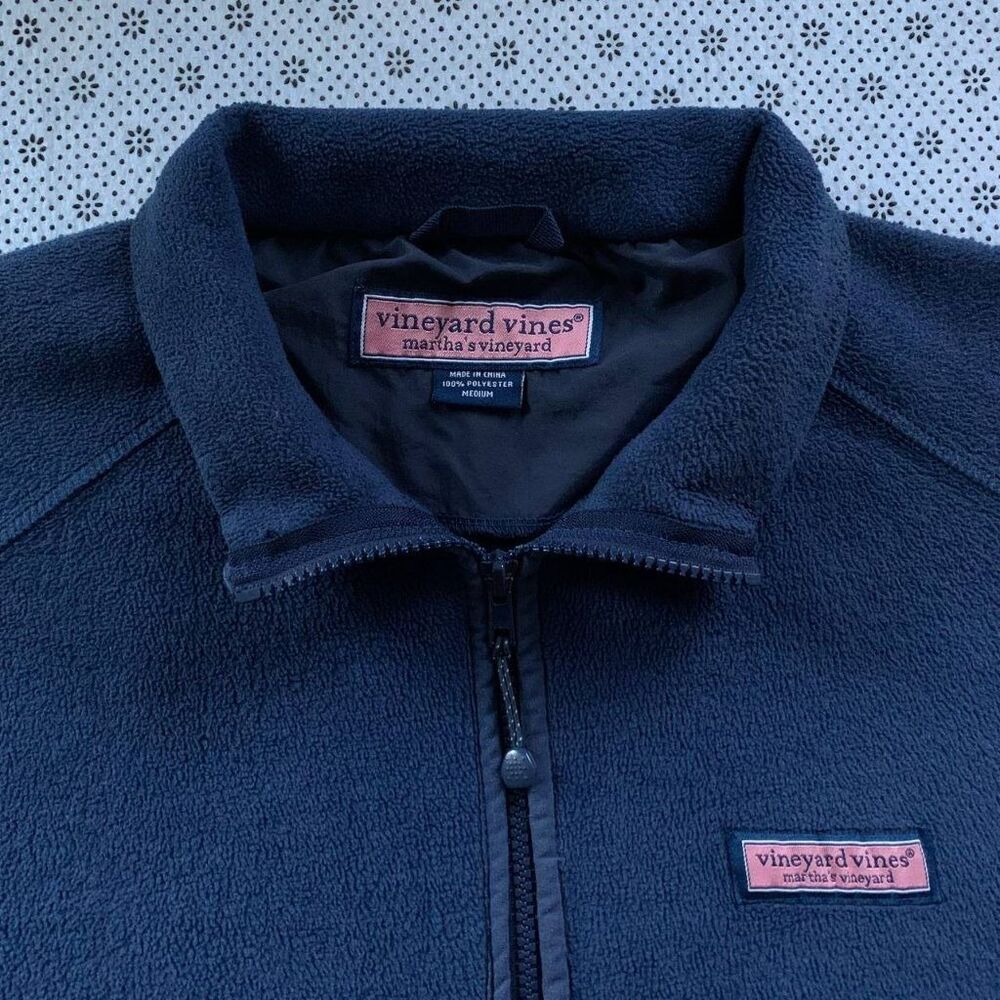 Vineyard Vines Martha's Vineyard Navy Fleece Vest Full Zip Women's Medium